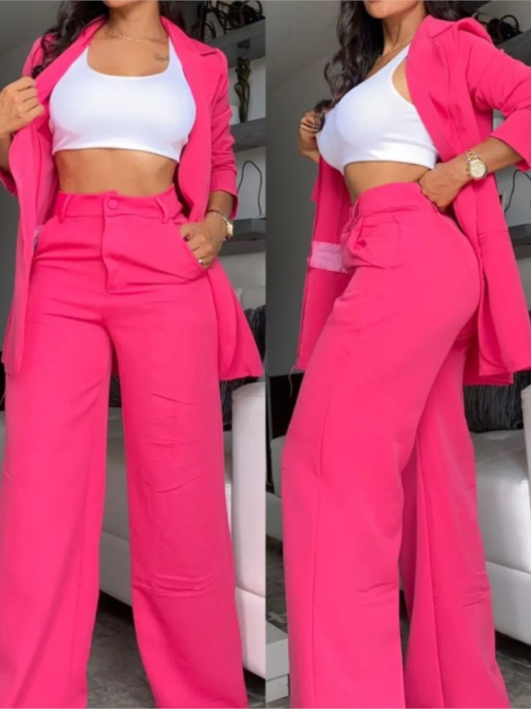 Women'S Fashion Business Casual - New Autumn Women's Fashion Solid Notched
