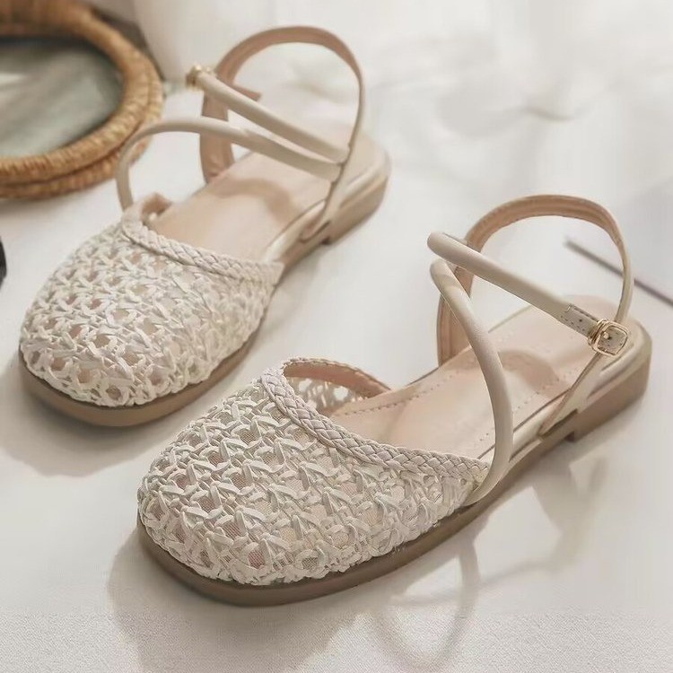 Women Fashion Heels - French-style Closed-toe Sandals for Women, Summer