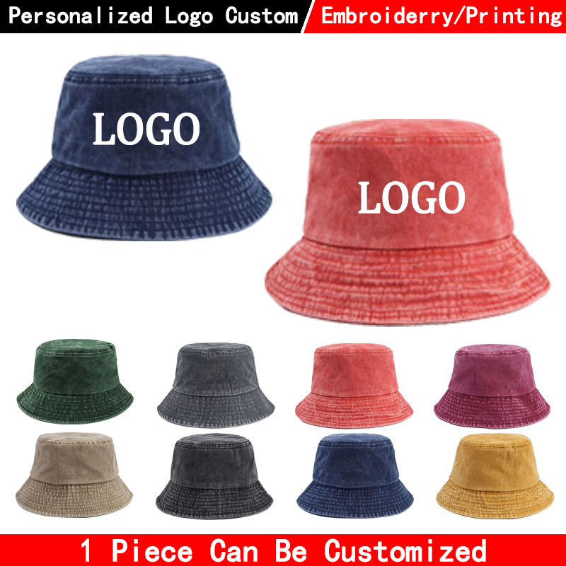 Women'S Fashion Visor - Custom logo Denim Bucket Hat Fashion