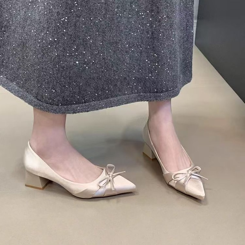 Retro Mid-length Single Shoes  - Women Fashion Heels review and price