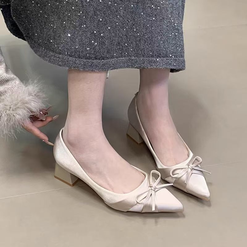 Retro Mid-length Single Shoes  - Women Fashion Heels review and price