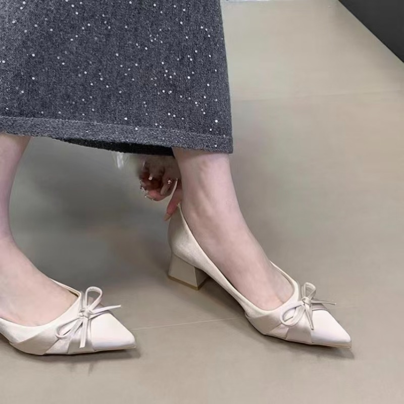 Retro Mid-length Single Shoes  - Women Fashion Heels review and price