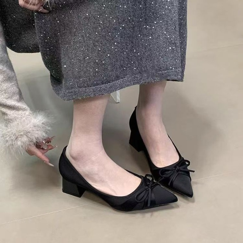 Retro Mid-length Single Shoes  - Women Fashion Heels review and price
