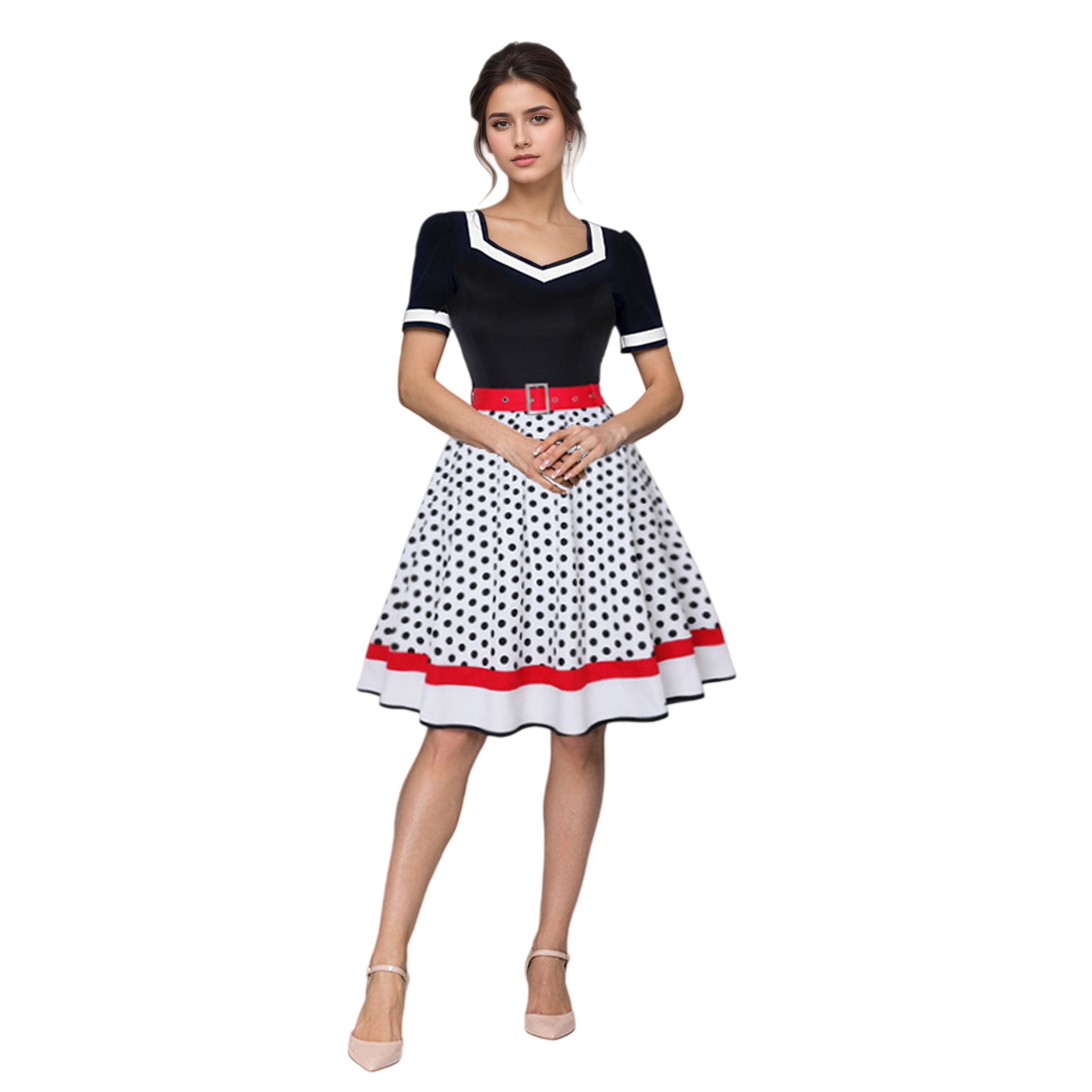 Vintage V-Neck Short Sleeve Sw - Women'S Fashion In The 50S review and price