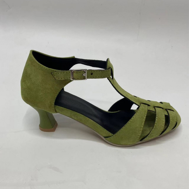 Women's Green Suede Kitten Hee - Spaghetti Strap Dress review and price