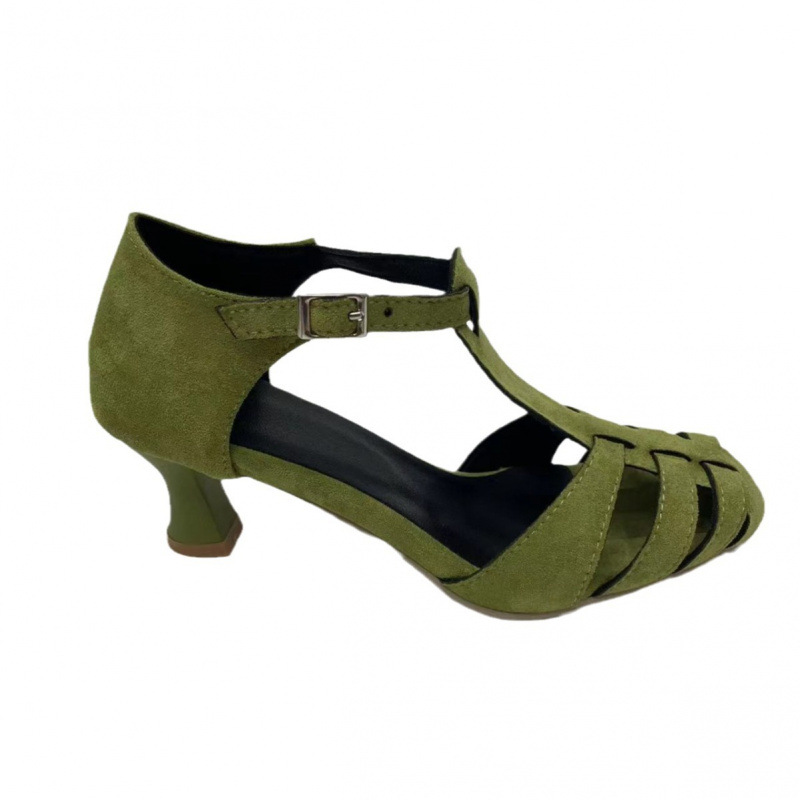 Women's Green Suede Kitten Hee - Spaghetti Strap Dress review and price