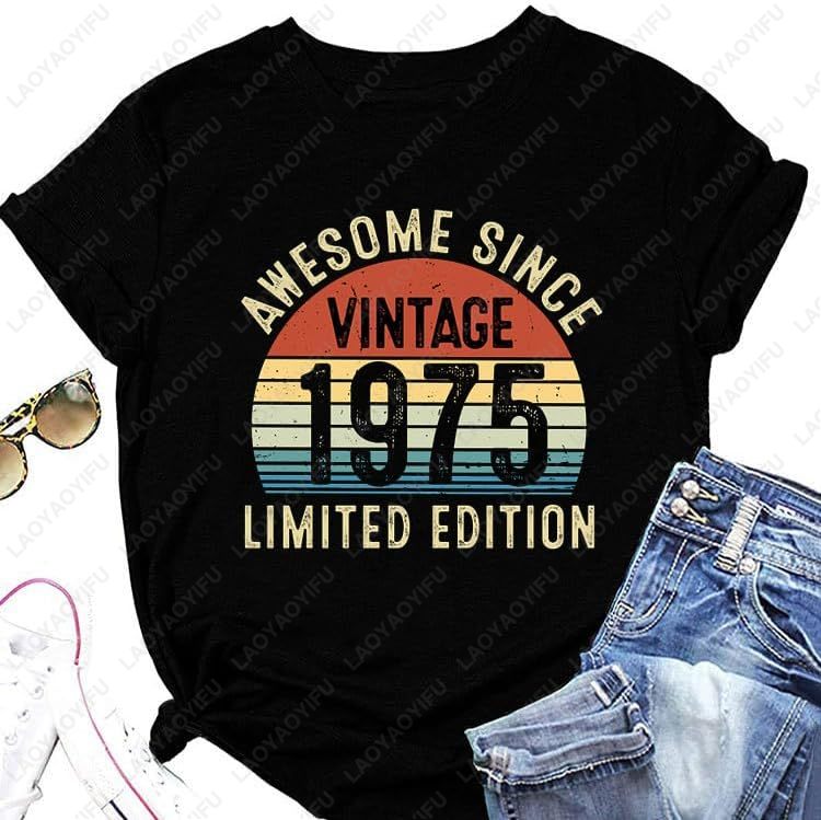 Vintage 1975 T-Shirts for Wome - Women'S Fashion In The 70S review and price