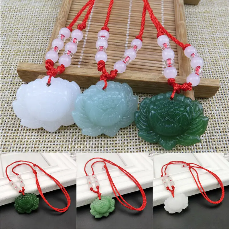 Natural Green Jade Lotus Penda - Women'S Fashion Jewellery review and price