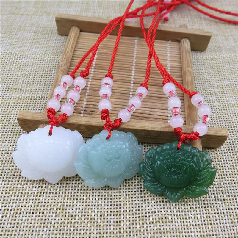 Natural Green Jade Lotus Penda - Women'S Fashion Jewellery review and price