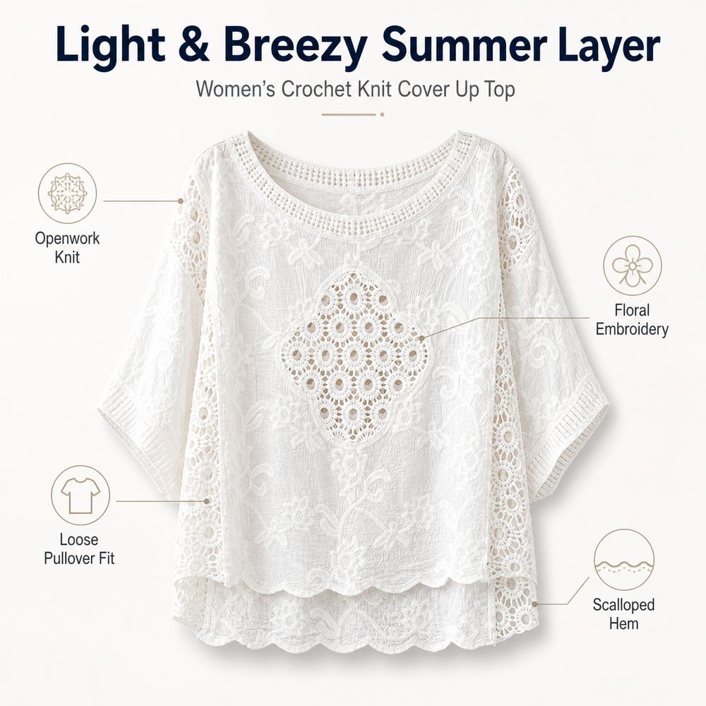 Floral Embroidery Crochet Cove - Women'S Fashion Hoodies review and price