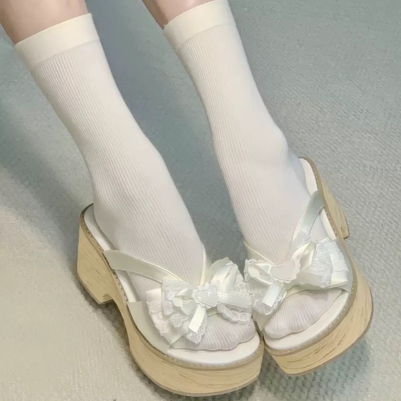 Sweet Bow Wood Grain Thick Bot - Spaghetti Strap Dress review and price