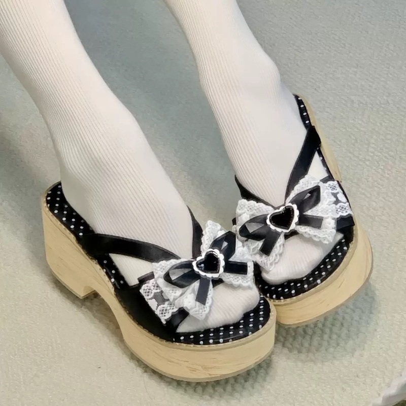 Sweet Bow Wood Grain Thick Bot - Spaghetti Strap Dress review and price
