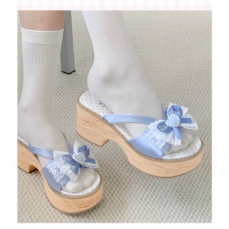 Sweet Bow Wood Grain Thick Bot - Spaghetti Strap Dress review and price
