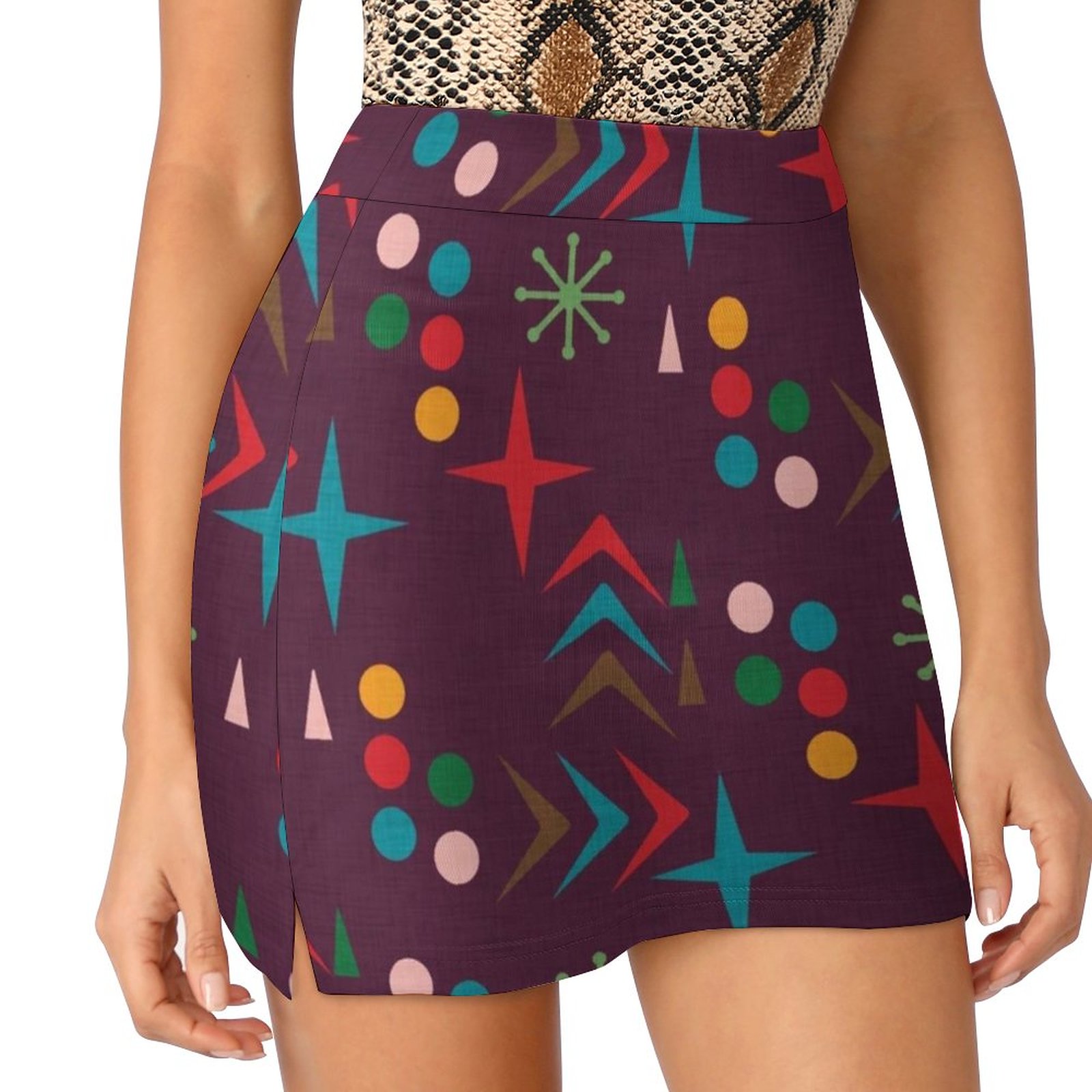 Atomic Pattern Purple Mid Cent - Women'S Fashion In The 50S review and price