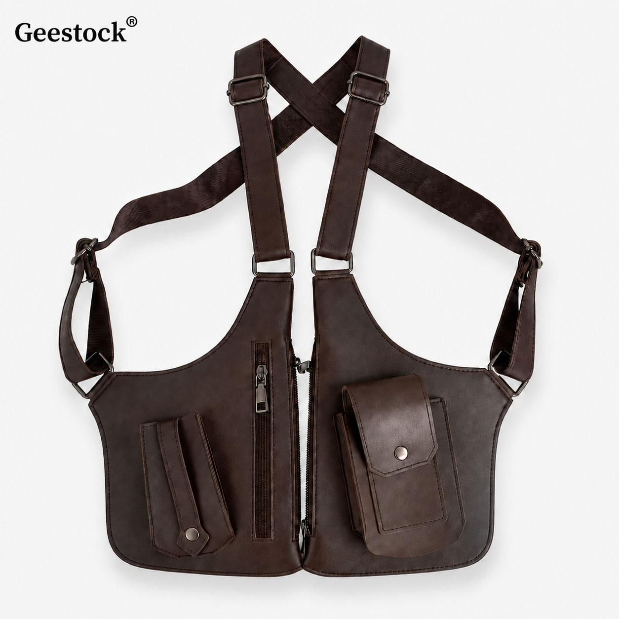 Leather Vest Bag Men Women Uti - Women'S Fashion Utility Vest review and price