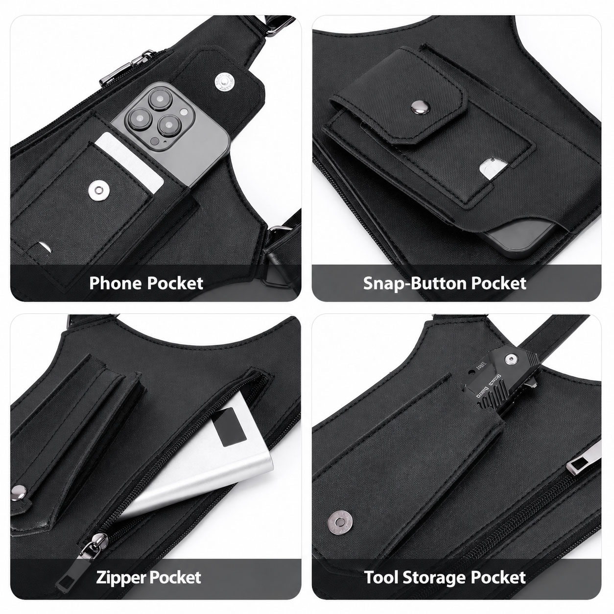 Leather Vest Bag Men Women Uti - Women'S Fashion Utility Vest review and price