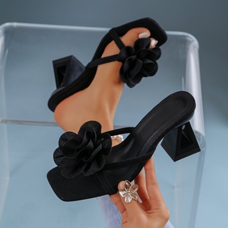 Womens 3D Flower Decor Sandals - Spaghetti Strap Dress review and price